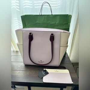Kate Spade Lilac and Cream Tote Bag
